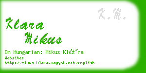 klara mikus business card